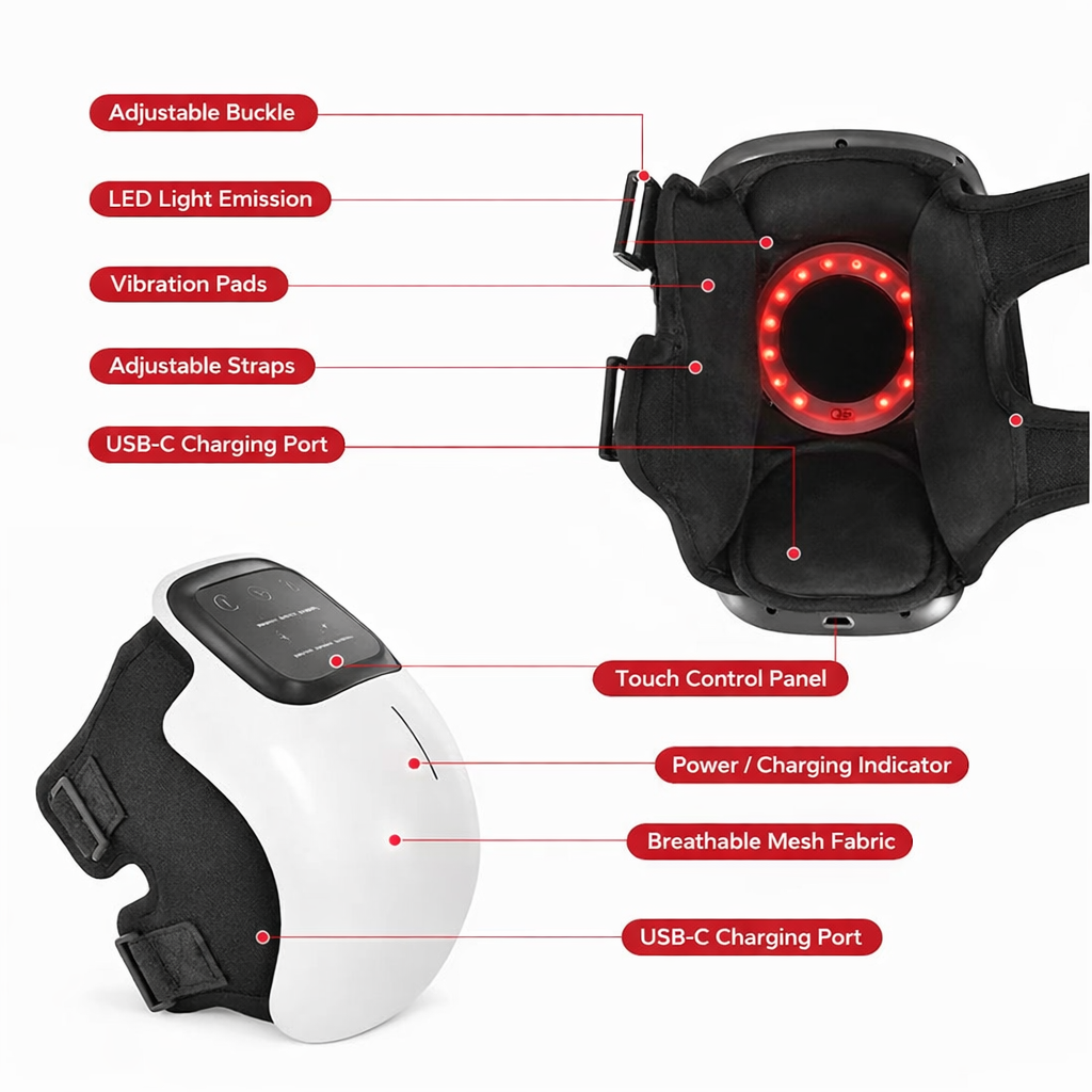 Vibration Knee Massager with Infrared LED Therapy